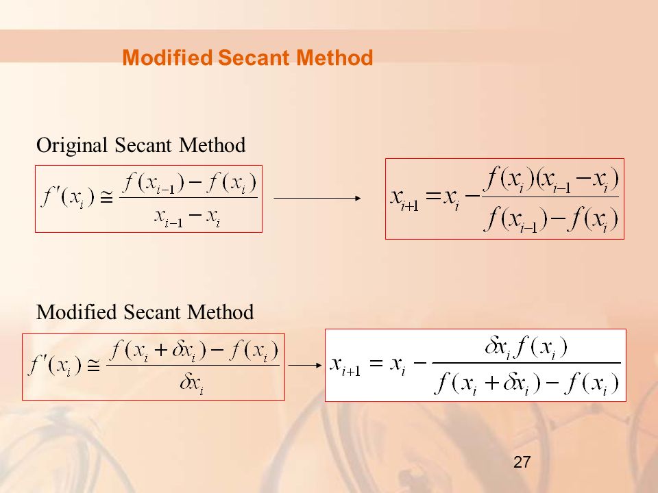 Secant method clearance calculator